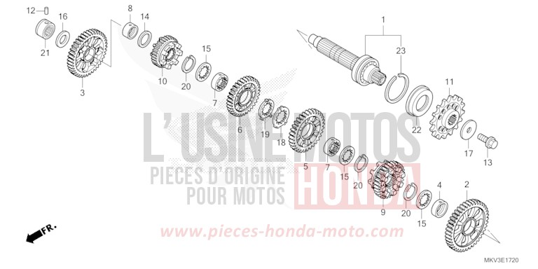 GETRIEBE (GEGENWELLE) von Forza 750 MAT JEANS BLUE MATALLIC (PB417) von 2023